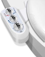 ABHQP Self Cleaning Hot and Cold Water Bidet - Dual Nozzle (Male & Female) - Non-Electric Mechanical Bidet Toilet Attachment - With Adjustable Water Pressure and Temperature