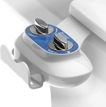 ABHQP Ultra-Thin Bidet Attachment with Phone Holder - Dual Self Cleaning Nozzle Bidet Toilet Non-Electric Bidet for Toilet Seat