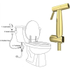 Image for Axiomdeals Fresh Water Premium Brushed Gold Stainless Steel Handheld Bidet Jet Sprayer