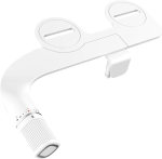 BIGCOW Ultra-Slim Bidet Attachment for Toilet - Dual Nozzle (Frontal & Rear Wash) with Adjustable Cold Water Pressure and Stainless Steel Inlet - Hygienic Solution for Fresh Cleanliness (White)