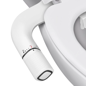 BIGCOW Ultra-Slim Bidet Attachment for Toilet - Dual Nozzle (Frontal & Rear Wash) with Adjustable Cold Water Pressure and Stainless Steel Inlet - Hygienic Solution for Fresh Cleanliness