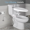 Image for BIGCOW Ultra-Slim Bidet Attachment for Toilet - Dual Nozzle (Frontal & Rear Wash) with Adjustable Cold Water Pressure and Stainless Steel Inlet - Hygienic Solution for Fresh Cleanliness