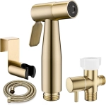 Gold Handheld Bidet Sprayer for Toilet, Jet Sprayer for Toilet Muslim Shower, Adjustable Cloth Diaper Sprayer Bidets Attachment for Toilet, Toilet Sprayer for Feminine Wash