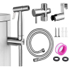 Image for Handheld Bidet Sprayer for Toilet-Adjustable Water Pressure Control with Bidet Hose for Feminine Wash, Stainless Steel Brushed Nickel Cloth Diaper Bidet Toilet Sprayer for Baby Wash