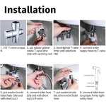 Handheld Bidet Sprayer for Toilet-Adjustable Water Pressure Control with Bidet Hose for Feminine Wash, Stainless Steel Brushed Nickel Cloth Diaper Bidet Toilet Sprayer for Baby Wash