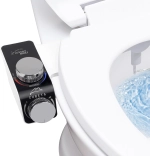 Bidet Attachment for Toilet, Non-Electric Cold and Hot Water Bidet Toilet Seat Attachment with Adjustable Water Pressure and Temperature, Self-cleaning Dual Nozzles