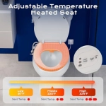 Elongated Bidet Toilet Seat with Quiet-Close, Non-Electric Bidet Toilet Seat with Self Cleaning Dual Nozzles, Fit Elongated Toilet Seat, White Bidet Attachment with Brass inlet