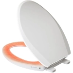 Elongated Bidet Toilet Seat with Quiet-Close, Non-Electric Bidet Toilet Seat with Self Cleaning Dual Nozzles, Fit Elongated Toilet Seat, White Bidet Attachment with Brass inlet