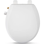 Round Bidet Toilet Seat with Quiet-Close, Non-Electric Bidet Toilet Seat with Dual Nozzles, White Bidet Attachment Fit Round Toilet Seat, Bidet with Brass inlet
