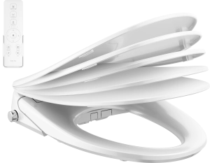 Refresh Premium Elongated Electric Bidet Toilet Seat in White