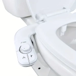 HiCHEON Manual Bidet Attachment - Water Pressure Control, Dual Nozzles, Self-Cleaning Toilet Seat Sprayer for Women's Hygiene