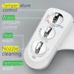 Dual-Function Hot & Cold Bidet Attachment - Self-Cleaning, Adjustable Water Pressure & Temperature, Dual Nozzles for Front & Rear Wash, Easy Install