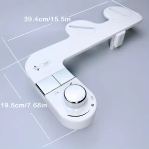 HiCHEON Adjustable Bidet Attachment for Toilet - Dual Nozzles for Front & Rear Wash, Self-Cleaning, Water Pressure Control, Easy Install