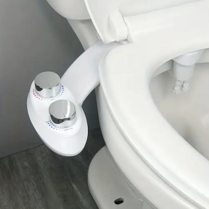 HiCheon Bidet Attachment For Toilet Non-electric Dual Nozzle Cleaning Feminine And Rear Wash Water Pressure Control Sprayer