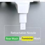 HiCHEON Easy-Install Bidet Attachment - Dual Nozzle, Self-Cleaning Toilet Sprayer for Rear & Feminine Wash, Detachable Design for Easy Maintenance