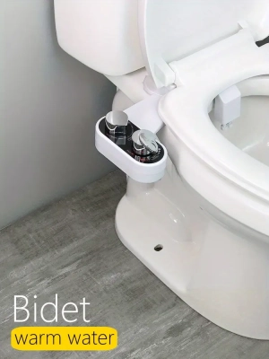 HiCheon Dual Nozzle Bidet Attachment for Toilet Seat, Hot & Cold Water Sprayer, Shattaf, Warm Water Pressure Cleaning, Non-Electric