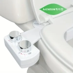 HiCHEON Bidet Toilet Seat Attachment with Self-Cleaning Nozzle, Non-Electric, Dual Nozzle for Feminine and Rear Wash, Contemporary Style, Adjustable Water Pressure-Control, Standard G1/2 Connection