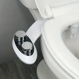 HiCheon Bidet Attachment For Toilet Non-electric Dual Nozzle Cleaning Feminine And Rear Wash Water Pressure Control Sprayer