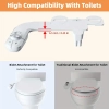 Image for Minimalist Design, Sleek White Non-Electric Bidet Attachment for Easy Toilet Upgrade - Dual Self-Cleaning Nozzles (Feminine & Posterior Wash), Adjustable Water Pressure, Ultra-Slim Design, Easy Installation with Premium Brass T-Adapter & Stainless Steel H