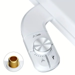 Minimalist Design, Sleek White Non-Electric Bidet Attachment for Easy Toilet Upgrade - Dual Self-Cleaning Nozzles (Feminine & Posterior Wash), Adjustable Water Pressure, Ultra-Slim Design, Easy Installation with Premium Brass T-Adapter & Stainless Steel H