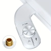 Image for Minimalist Design, Sleek White Non-Electric Bidet Attachment for Easy Toilet Upgrade - Dual Self-Cleaning Nozzles (Feminine & Posterior Wash), Adjustable Water Pressure, Ultra-Slim Design, Easy Installation with Premium Brass T-Adapter & Stainless Steel H