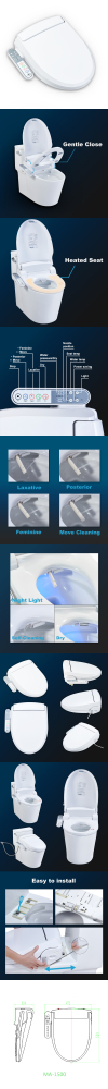Image for Smart Toilet Seat Bathroom Automatic Modern Western Toilet Lid MA-KB1500