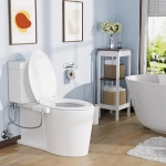 Bidet Attachment for Toilet, Posterior&Feminine Wash-(Retractable Dual Nozzles), Non-Electric, One-Key disassembly, Self Cleaning Dual Nozzle and Easy Water Pressure Adjustment