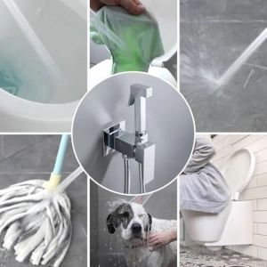 Handheld Bidet Sprayer for Toilet, Brass Baby Cloth Diaper Sprayer Kit with Hose Brass Valve