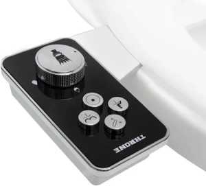 Throne Bidet Toilet Attachment – Non-Electric Self Cleaning Water Sprayer Bidets for Existing Toilets Seat Double Nozzle (Frontal & Rear Wash) Bidet Attachment for Toilet, Easy Install (Black)