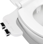 VicnKioH Bidet Attachment for Toilet Self Cleaning, Non-Electric Dual Nozzle Bidet Toilet Attachment with Feminine Wash, Fresh Water Jet Spray for Toilet Seat Attachment, Easy Installation, Silver