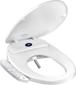 Bidet Toilet Seat, Bidet Warm Water Rear & Front Oscillating Wash, Heated Toilet Seat, Warm Air Dryer, Soft Close Toilet Lid, Night Light, Smart Toilet Seat with Bidet Requires Outlet